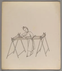 Album de feuilles séparées : Culture et production de la soie